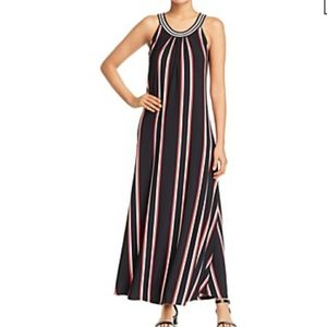 Calvin Klein Striped Halter Maxi Dress